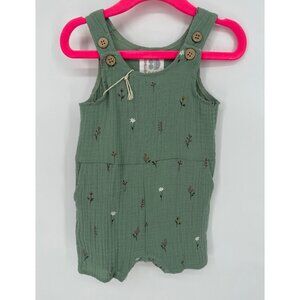 DotDotSmile Baby Girl Size 3/6 Months Shorts Romper Green with Flowers NWT